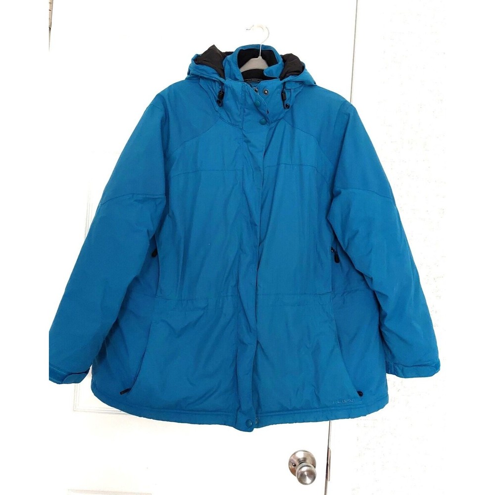 L.l.Bean Men's XXL Blue Primaloft Parka  Jacket nylon  Insulated Winter Fall